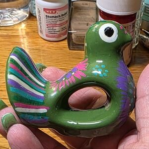 Colorful Hand Painted Mexican Bird Napkin Ring
